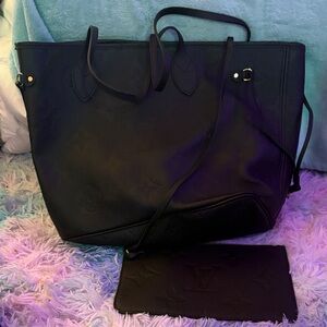 Louis Vuitton Black Tote Bag with Pouch